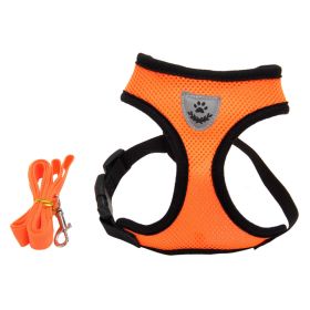 Fashionable High-end Multi-color Dog Harness (Option: Orange-S)
