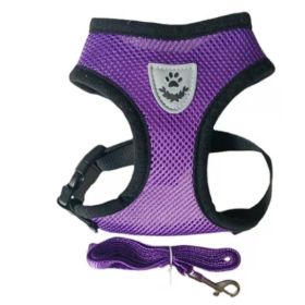 Fashionable High-end Multi-color Dog Harness (Option: Purple-S)