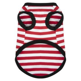Summer Thin Cotton Striped Vest Dog Clothes (Option: Red Cotton Stripes-XS)