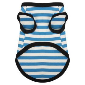 Summer Thin Cotton Striped Vest Dog Clothes (Option: Light Blue Cotton Stripes-S)