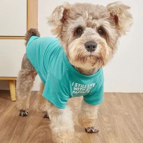Pet Clothes Round Neck T-shirt (Option: Blue-S)