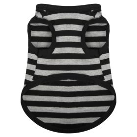 Summer Thin Cotton Striped Vest Dog Clothes (Option: Gray Cotton Stripes-L)