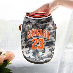 Pet Clothes Basketball Vest Large Mesh Summer Dog Clothes (Option: No 23 Camouflage-XS)